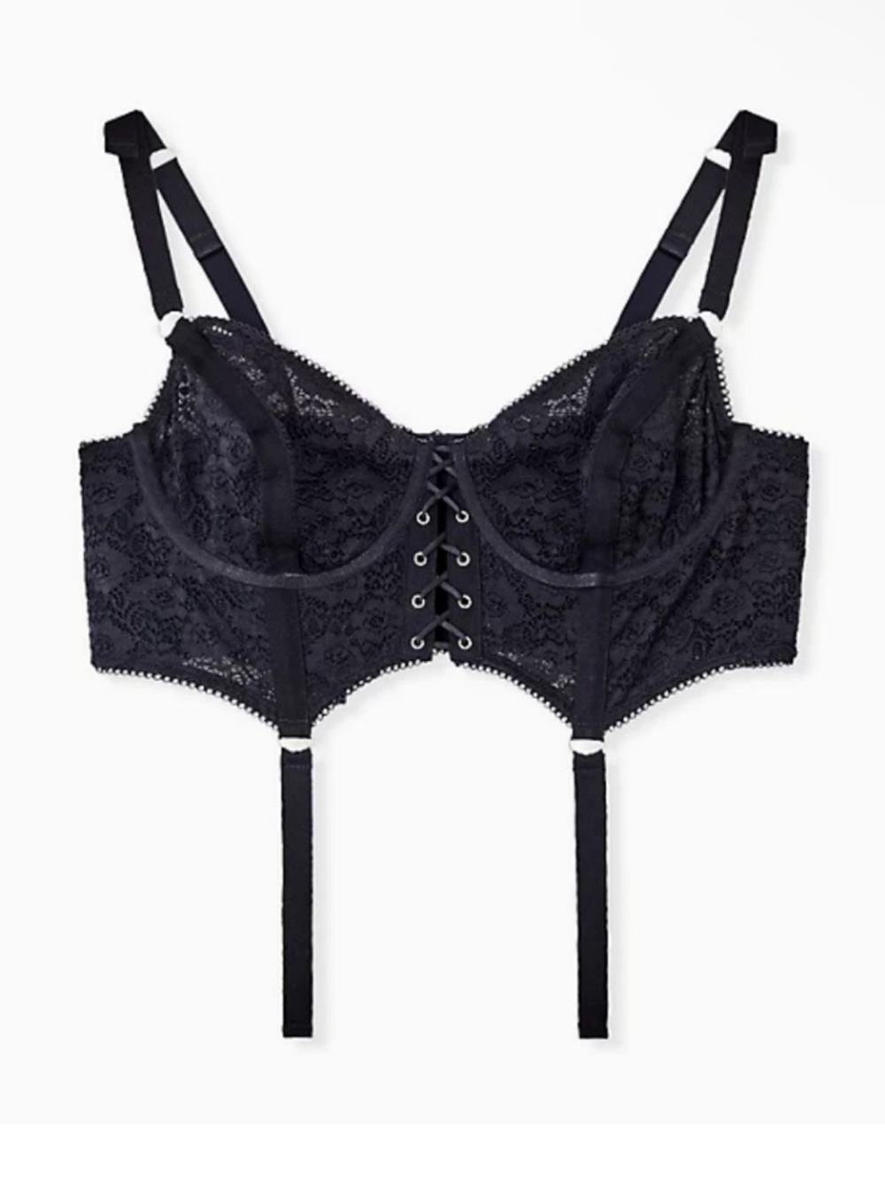 Torrid Black Lace Longline Underwire Bralette Size 0/Large